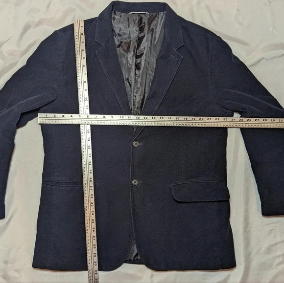 GAP Cotton Velvet Style Navy Blue Double Button Blazer Sport  Coat Mens XL - Picture 4 of 12